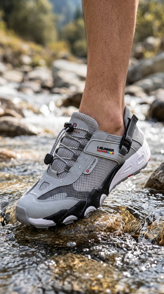 کتونی طبیعت‌ گردی I.Runner طوسی سایز ۳۷ تا ۴۴ متریال وارداتی