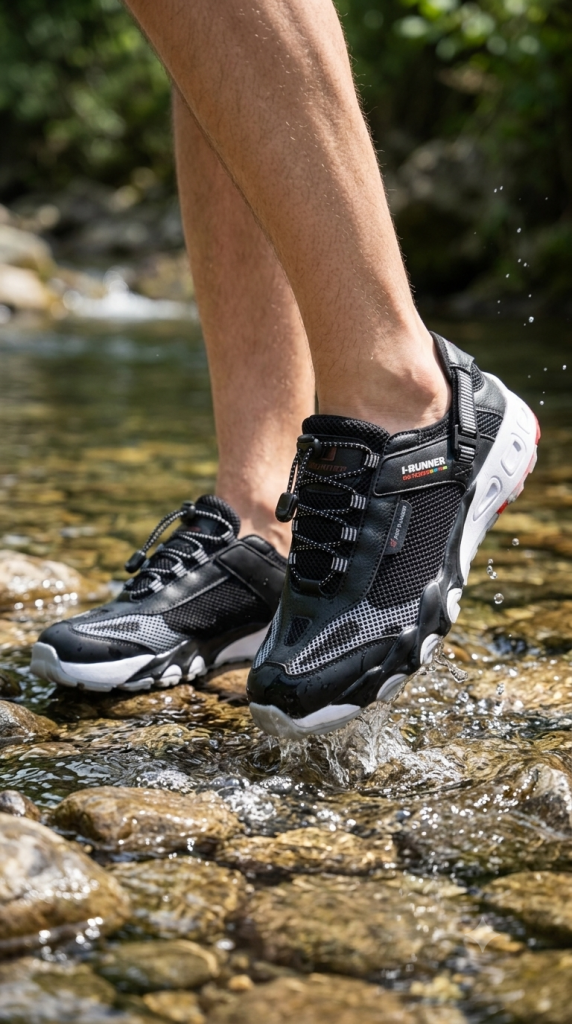 کتونی طبیعت‌ گردی I.Runner مشکی سایز ۳۷ تا ۴۴ متریال وارداتی