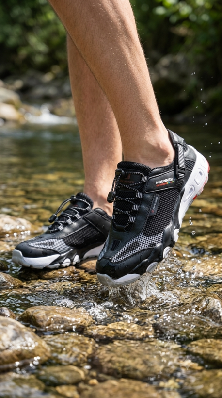 کتونی طبیعت گردی I.Runner مشکی سایز ۳۷ تا ۴۴ متریال وارداتی