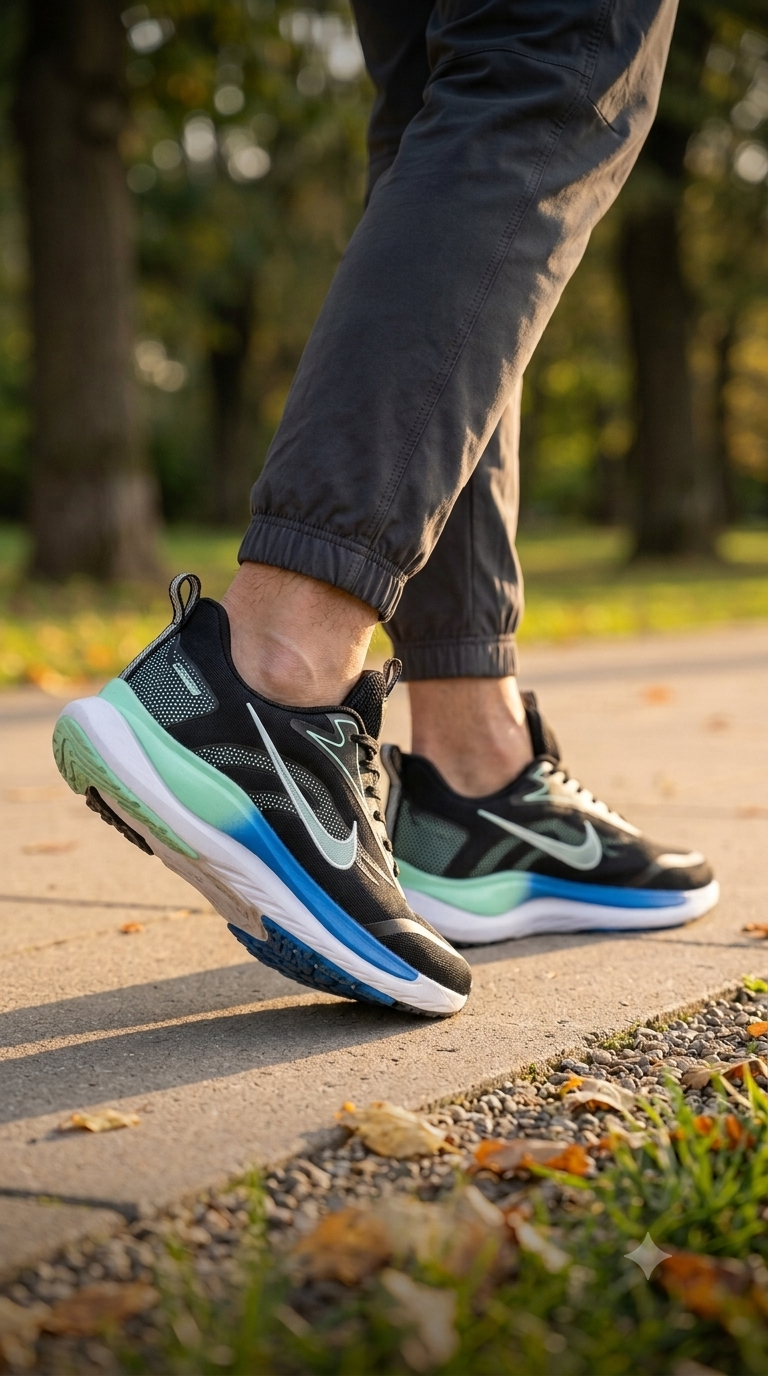 کتونی مردانه NIKE مدل AIR ZOOM متریال وارداتی بسیار راحت | مشکی سبز آبی